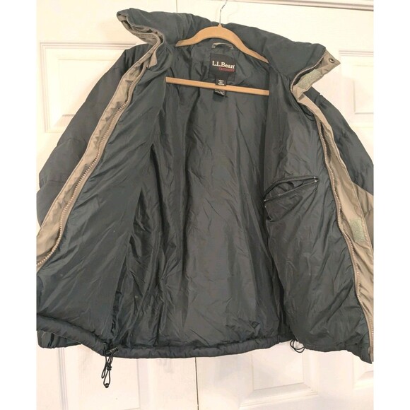 L.L. Bean Mens Jacket Coat Goose Down Vintage Sz Medium Tan and Black Gorpcore - Picture 6 of 8